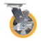 Vestil Polyurethane Swivel With Brake Caster 6 In. Diameter x 2 In. Width 1212 lb Orange/Silver CST-VE-6X2PUA-SWB - alternate 3
